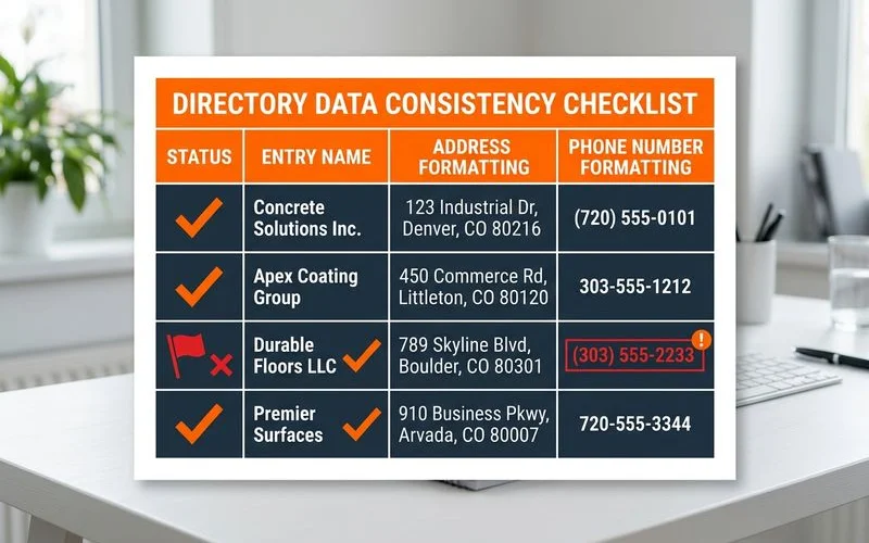 NAP consistency checklist across directories