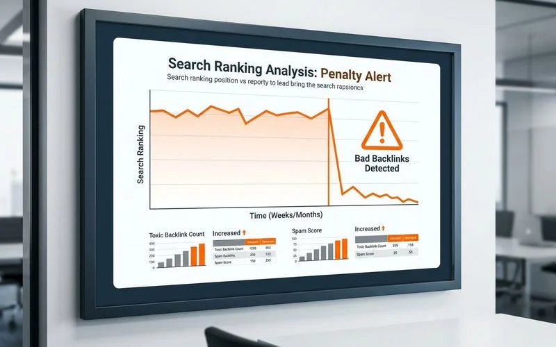 Warning graphic of Google penalty from bad backlinks