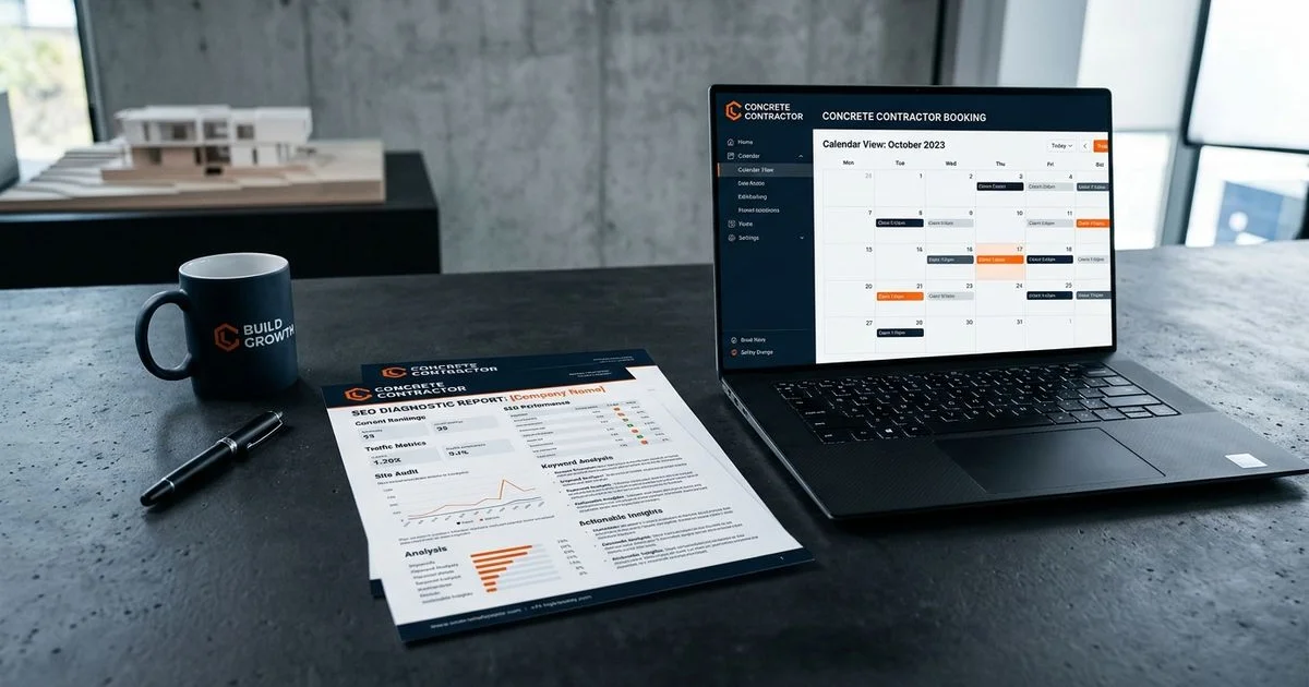 Announcement for our free summer 2026 SEO audit slots for concrete contractors