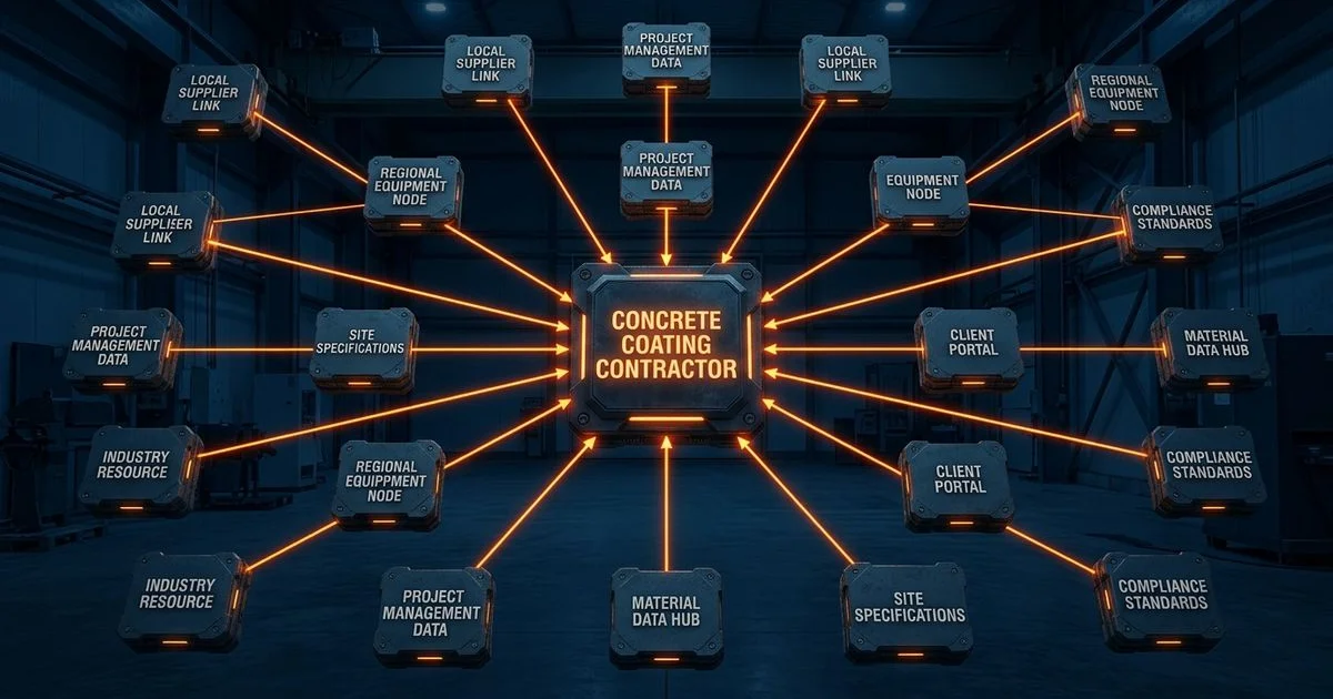 Network of authoritative local links pointing to a concrete contractor website
